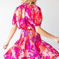 First Love Floral Short Sleeve Smocked Mini Dress