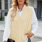 Cable Knit V-Neck Sweater Vest