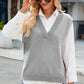 Side Slit V-Neck Sweater Vest