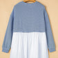 Striped Round Neck Long Sleeve Mini Dress