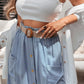 Frill Midi Skirt with Pockets