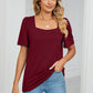 Square Neck Puff Sleeve T-Shirt