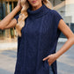 Side Slit Turtleneck Sweater Vest