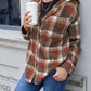 Plaid Button Up Long Sleeve Hooded Jacket