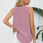 Contrast Trim Plunge Sleeveless Blouse