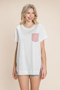 Cotton Bleu by Nu Label Contrast Striped Short Sleeve T-Shirt *