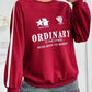 Letter Graphic Round Neck Long Sleeve Sweatshirt