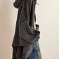 Exposed Seam Open Front Batwing Sleeve Hooded Cardigan
