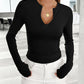 Notched Long Sleeve T-Shirt