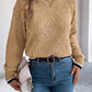 Contrast Trim Round Neck Long Sleeve Sweater