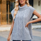 Side Slit Turtleneck Sweater Vest