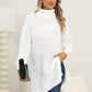 Slit Turtleneck Long Sleeve Sweater
