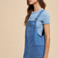 Annie Wear Wide Strap Denim Overall Dress with Pockets