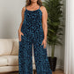 Full Size Leopard Scoop Neck Wide Leg Jumpsuit
