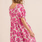BiBi Printed Square Neck Puff Sleeve Mini Dress - Brand BiBi