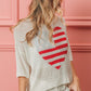 BiBi Striped Heart Contrast Knit Top - Brand BiBi