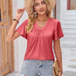 Double Take Full Size Ruched V-Neck Short Sleeve T-Shirt