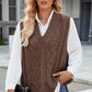 Cable Knit V-Neck Sweater Vest