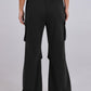 Elastic Waist Wide Leg Pants with Pockets