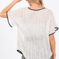 GeeGee Contrast Trim Short Sleeve Knit Cover Up