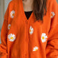 Daisy Button Up V-Neck Cardigan
