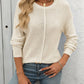 Round Neck Dropped Shoulder Knit Top