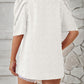 Full Size Swiss Dot Round Neck Short Sleeve Blouse