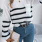 Striped Round Neck Long Sleeve Sweater
