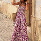 Smocked Printed Square Neck Sleeveless Dress