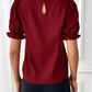 Round Neck Flounce Sleeve Blouse