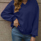 V-Neck Long Sleeve Dropped Shoulder Sweatshirt