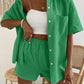 Button Up Short Sleeve Shirt and Shorts Set