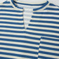 Stripe Chest Pocket Notched Top
