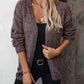 Cable-Knit Open Front Long Sleeve Cardigan