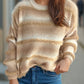 Gradient Round Neck Dropped Shoulder Sweater