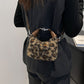Fuzzy Polyester Mini Handbag with Zipper