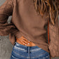 Openwork V-Neck Button Up Cardigan