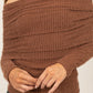 HYFVE Fuzzy Off Shoulder Textured Knit Top