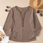 Notched Long Sleeve Top