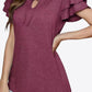 Tie-Neck Layered Flutter Sleeve Blouse