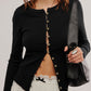 Ribbed Round Neck Long Sleeve Top