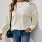 Perfee Cutout Round Neck Long Sleeve Sweatshirt