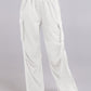 Elastic Waist Wide Leg Pants with Pockets