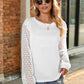 Full Size Round Neck Lace Long Sleeve T-Shirt Plus Size