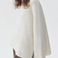 Side Slit Turtleneck Drop Shoulder Sweater