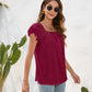 Full Size Ruffled Square Neck Cap Sleeve Blouse