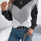 Contrast Round Neck Long Sleeve Sweater