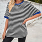 Lovelet Striped Round Neck Half Sleeve T-Shirt