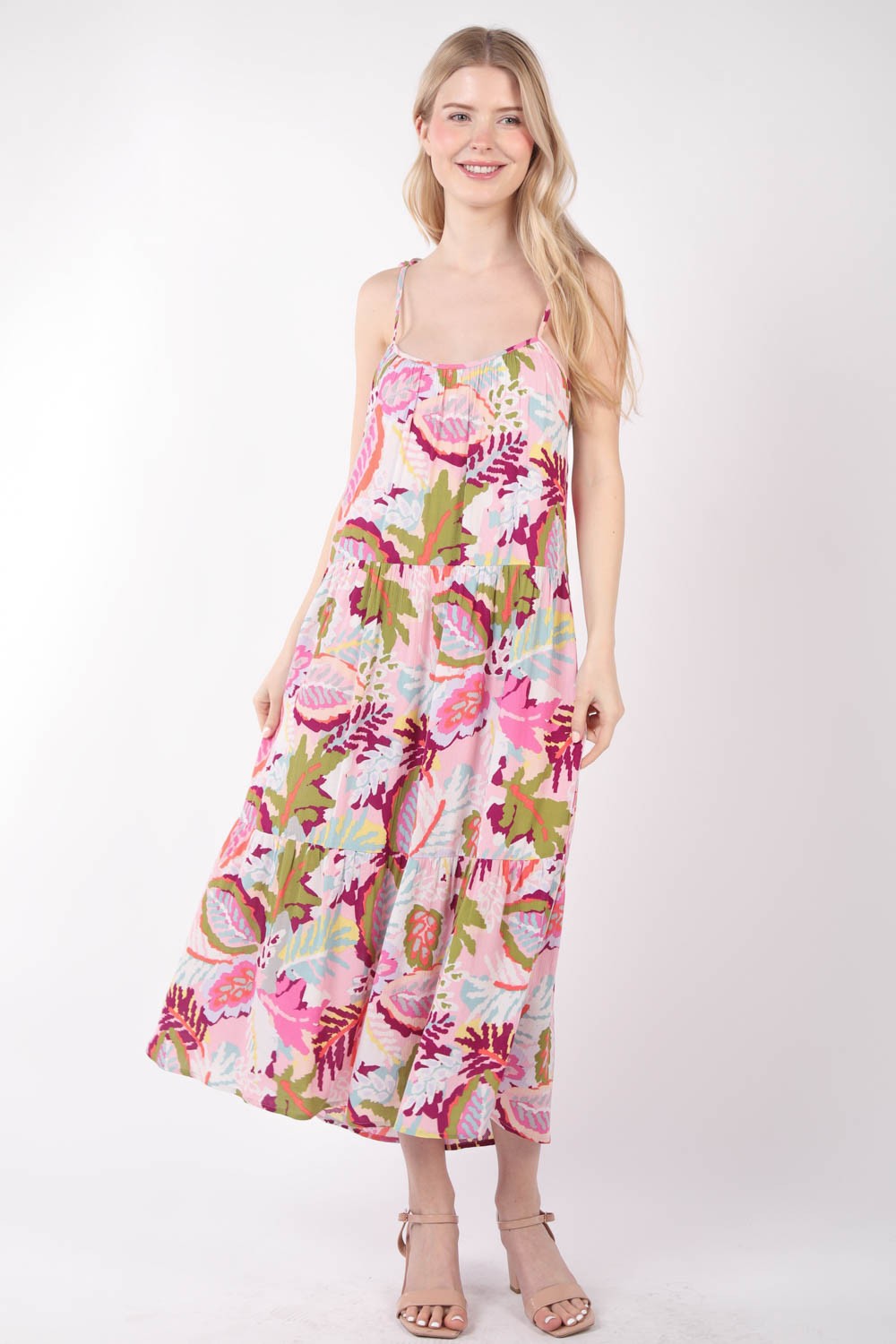 VERY J Tropical Printed Cami Midi Dress *