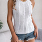 Cable-Knit Round Neck Vest